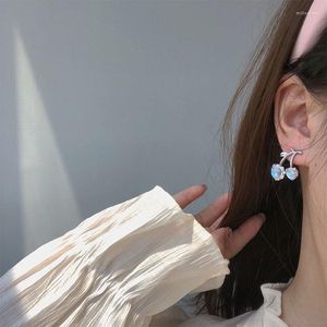 Kolczyki Dangle Summer Y2K Blue Cherry Heart Stone Kodek Studs Proste temprament Elegancki modny przekłuwanie dla kobiet biżuteria dziewczyna