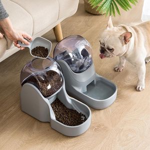 Feeding Automatic Pet Feeder Waterer Space Capsule Water Dispenser Feed Bowl for Dogs Cats Large Capacity Food Container Dog Accessories