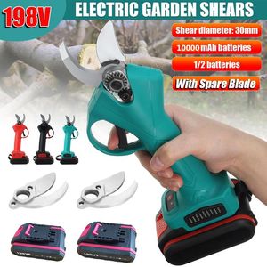 Scharen Garden Electric Pruning Shears With Spare Blane Recharger 198VF Worx Battery Cutting 30mm Pruners Fruit Tree Bonsai Power Tools