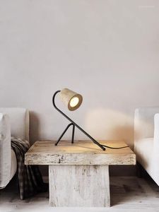 Bordslampor japanska wabi-sabi hål stenlampa designer kreativ retro hemvist dekoration vardagsrum sovrum skrivbord atmosfär