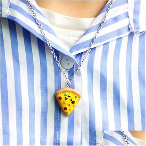 Pendant Necklaces 6 Pieces Of Fashionable Friend Necklace Bff Pizza Resin Creative Men And Women Metal Chain Exquisite Jewel Dhgarden Dhjcz