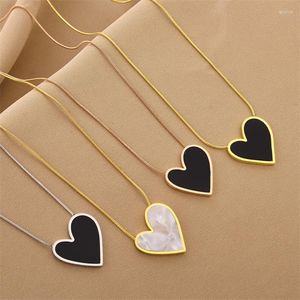 Chains European American Gothic Hip Hop Metal Heart Pendant Titanium Steel Necklace For Woman Girl's Sexy Clavicle Chain Jewelry Gift