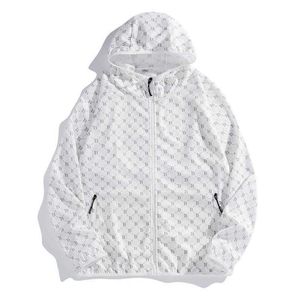 Ice Silk Sun Protection Clothing Jackets Mens Summer Thin Hooded Par Letters