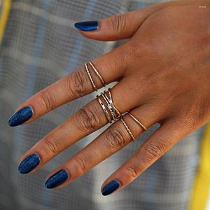 Anéis de casamento Moda x Knuckle Conjunto para mulheres vintage midi ring ring feminino jóias presentes de atacado lotes a granel 5pcs/conjunto