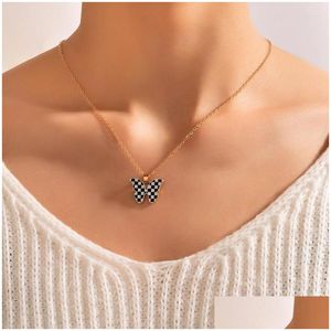 Colares pendentes Moda Moda Simples Creative Butterfly Nicho Design Sense de personalidade Shoot de rua geométrica Ladies Temperam Dhgarden dh5z6