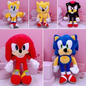 Manufacturers wholesale 5 styles of 30cm hedgehog Sonic plush toys cartoon games film and television surrounding animals children's gifts