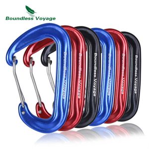 5 PCSCarabiners Boundless Voyage 12KN Climbing Carabiners Heavy Duty D-type Clips Aluminum Alloy Hook for Hammocks Camping P230420
