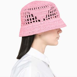 Lyxdesigner Bucket Hat Summer stråhattar för kvinnor handgjorda med broderade bokstäver Sommarstrand resor damhattar y23