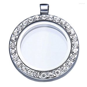 Подвесные ожерелья 30 -мм серебряный цвет плавающее круглое ожерелье с медальон для женщин заклинает память PO рама прозрачного стеклянного подарка