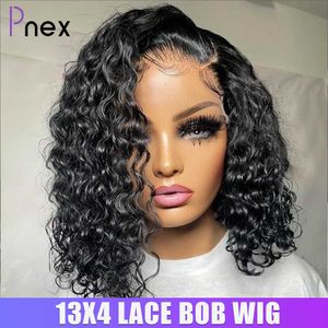 Synthetic Wigs Short Curly Human Hair Bob Wig Water Lace Front s for Women Pre Plucked Peruvian Glueless 13x4 230227