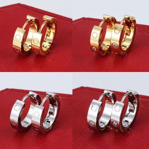 Brincos de ouro da moda joias com diamantes rosa ouro sier banhado a aço inoxidável festa de natal aniversário jewerlrys alta qualidade polido 9mm com caixa