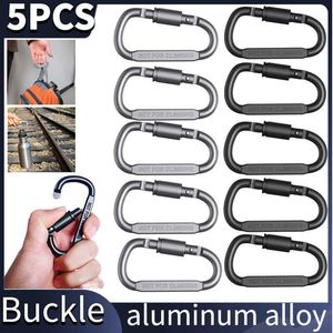 5 PCSCARABINERS EDC Tool Survival D-Ring Locking Carabiner Clip Set Skruvlås hängande krok spänne karabiner utomhus camping klättringsutrustning p230420