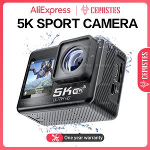 Digital Cameras CERASTES 5K WiFi Anti shake Action 4K 60FPS Dual Screen 170 Wide Angle 30m Waterproof Sport with Remote Control l230503