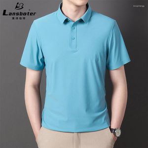 Mäns T-skjortor Nylon Stretch Ice Silk Men's kortärmad T-shirt Lämplig för affärs- och fritid Summer Youth Shirt Solid Color