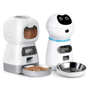 Alimentazione DualPet Alimentatore Automatico per Animali Domestici Dispenser di Cibo Intelligente da 3.5L per Cani Gatti Timer Ciotola in Acciaio Inox Auto Cane Gatto Alimentazione per Animali Domestici