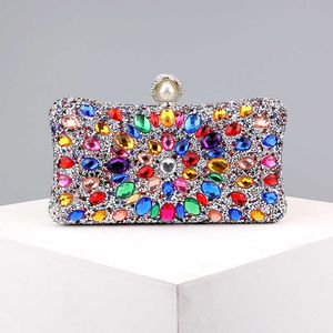 Вечерние сумки конфеты Candy Mix Color Day Clutch Afinestones вечеринка алмазы на плечо для цепи сумочки 230427