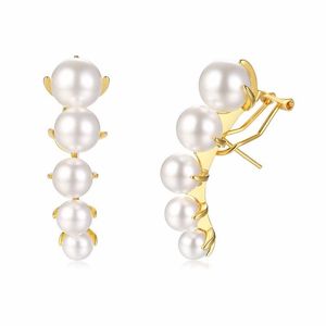 Brincos de garanhão Mulheres Brass de ouro de ouro Fake Pearl Ear e Earing