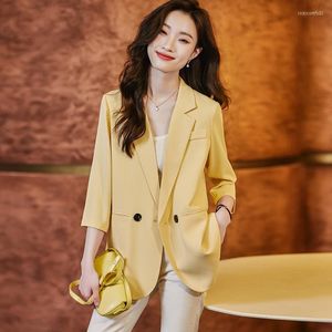 Women's Suits Spring Summer Half Sleeve Blazers Jackets Coat Women Business Work Wear Formal Professional Office Ladies Outwear Tops Blaser