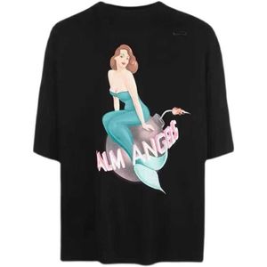 Дизайнерская модная одежда PA Tees Футболки Palmes Angels Русалка с принтом с коротким рукавом Свободный крой Мужская женская пара Летняя футболка Роскошные повседневные топы для продажи