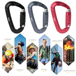 5 PCSCARABINERS 12KN AVIATION ALUMINIUM Legering CARABINER ANTI-SKID utomhus camping Klättring Säkerhetsklipp Buckle Hook Survial Tool Outdoor Accessory P230420