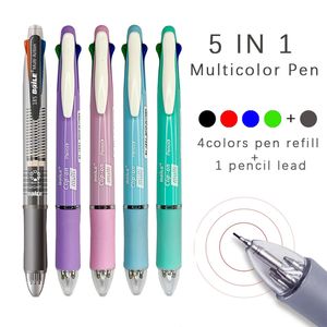 Bollpoint Penns 5 i 1 Multicolor Creative 4 Color Ball Refill och CIL Lead Multifunction Office School Writing Supply 230503