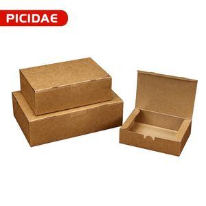 Kitchenware 50pcs Kraft Paper Lunch Box Disposable Meal Prep Containers Food Takeout Boxes For Restaurant Home Takeaway Salad Snack Carton