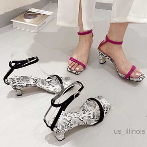 Dress Shoes Women Pumps Flip Flops Summer Sandals New 2022 Casual Slides Purple Female Shoes Outside Square Toe Snake High Heels Sexy Party L230216