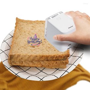 Bärbar färg matskrivare liten mini smart trådlös wifi etiketttryck kakor rostat bröd kaffefrukost logotyp gör