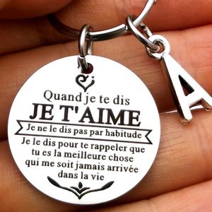 Keychains French Anniversary Keychain For Wife Husband Couple Valentines Day Christmas Birthday Wedding Gifts Boyfriend Girlfriend