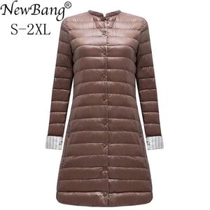 Parkas Newbang Ultra Light Down Down Women Women Female Portable Female inverno Feather Slim Parkas Stand Collar Womens Down Jackets
