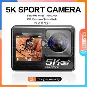 Digital Cameras CERASTES 4K 5K 60FPS WiFi Anti shake Action Dual Screen 170 Wide Angle 30m Waterproof Sport with Remote Control 230503