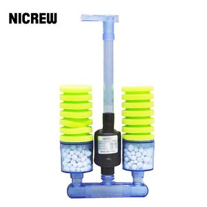 Acessórios NICREW Filtro de aquário esponja filtro de tanque de peixes com bomba de água submersível e filtro de esponja bioquímico para circulação de água