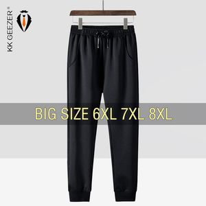 Calça calças homens homens leves rápidos secos 6xl 7xl 8xl preto plus tamanho 100% calça poliéster Sport de elasticidade de forma fitness calça respirável