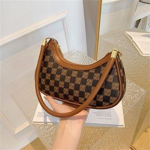 Klasik lüks zincir moda 2023 ekose marka cüzdan vintage bayanlar kahverengi deri çanta tasarımcısı omuz çantası