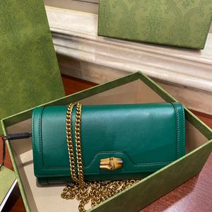 10A Hochwertige Dame Fashion Casual Designe Luxus Bambus Mini Tasche Tote Handtasche Umhängetasche Umhängetasche 658243 Frauen Diana Green Gold Chain Purse Pouch Kostenloser Versand