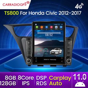 2din Android 11 Car DVD Radio Multimidia Video Player Estéreo para Honda Civic Hatchback 2012-2017 CarPlay 2 Din DVD Unidade