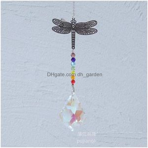 Подвесные ожерелья xsm Стеклянная хрустальная хрустальная люстра Prism Suncatcher Butterfly Maker для оконного офиса сад de dhgarden dhoxx