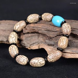 Strand Blood Silk Bodhi Buda Beds Breads Bracelet de madeira Homens Mulheres Vintage Jóias de moda simples Azul Charme amarelo Presentes por atacado