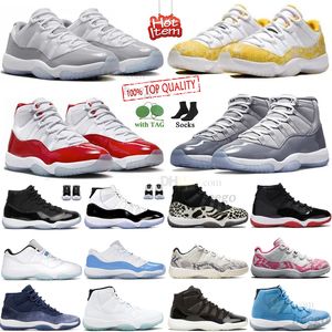 Basketbol Ayakkabıları Jumpman Retro 11 Erkek Kadın 11'ler Kiraz Sarı Yılan Derisi Gece Yarısı Donanması Soğuk Gri 25. Yıldönümü 72-10 Düşük Bred Saf Çimento Erkek Eğitmenler Sneakers