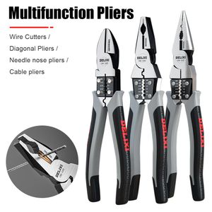 Tang Multifunctional Pliers Electrician Pliers Wire Stripper Wire Cutters 7' 9' Cutting Pliers Hand Nippers Diagonal Pliers Hand Tool