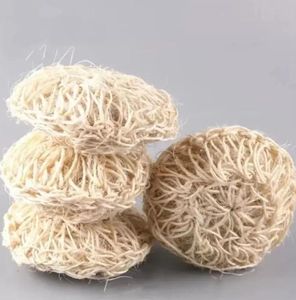 Sublimacja Sisal Bath Gąbka Naturalna organiczna ręcznie robiona ręcznie robiona sadzona kula prysznicowa złuszczająca szydełka Peeling Skórka Puff Body Scrubber