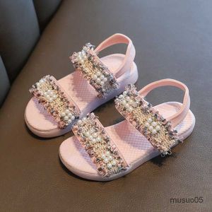 Girls Pearl Sweet Soft Sole Children Beach Kids Sandals de verão Princesa moda fofa de alta qualidade sapatos de bebê