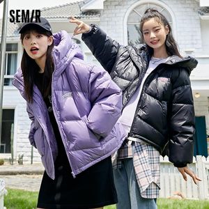 Piumino SEMIR in pelliccia da donna impermeabile tecnologia nera cappotto corto leggero moda invernale cappotto invernale spesso frangivento