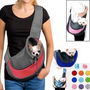 Carrier Pet Puppy Carrier S/L Outdoor Travel Dog Shoulder Bag Mesh Oxford Single Comfort Sling Handväska Tote Pouch