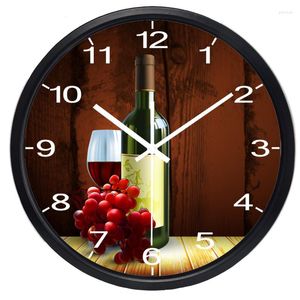 Wall Clocks Western Restaurant El Rred Wine Clock For Shop Kitchen Dinning Room