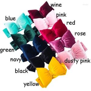 Hair Accessories Bulk 24pc/lot Girls Big Bows Velvet Headband Kids Large Wide Headbands Baby Props