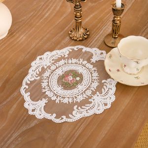 Mattor kuddar blommor placemats vintage blommor plats mattor Heatresistent Washable Lace Table Decoration Creative French Placemats for Home Z0502