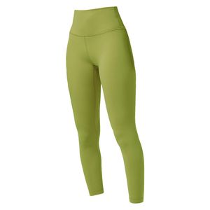 LL New style Yoga Clothes Nude Sense Hairy Women'S Sports High Waist Trousers Nine Point Pants Fitness Jogging Avocado Color High Spring Leggings