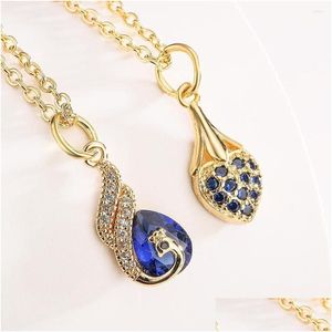 Pendant Necklaces Mafisar Trendy Minimalist High Quality Mini Peacock Necklace Gold Plated Zircon Delicate Womens Party Jewe Dhgarden Dha8K