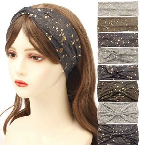 Bandas de cabeça Moda feminina Splatter Print Print Elastic Wide Hap Heads Bands Spa de Turro Feminino Banda de Cabelo Feminino J230502